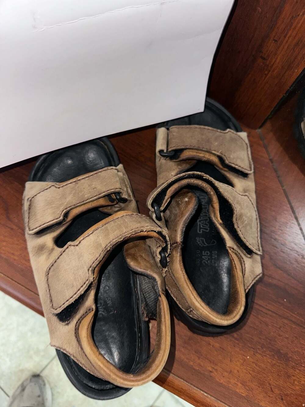 Tatami by Birkenstock Men's Tan Leather 3-Strap Walking Sandals